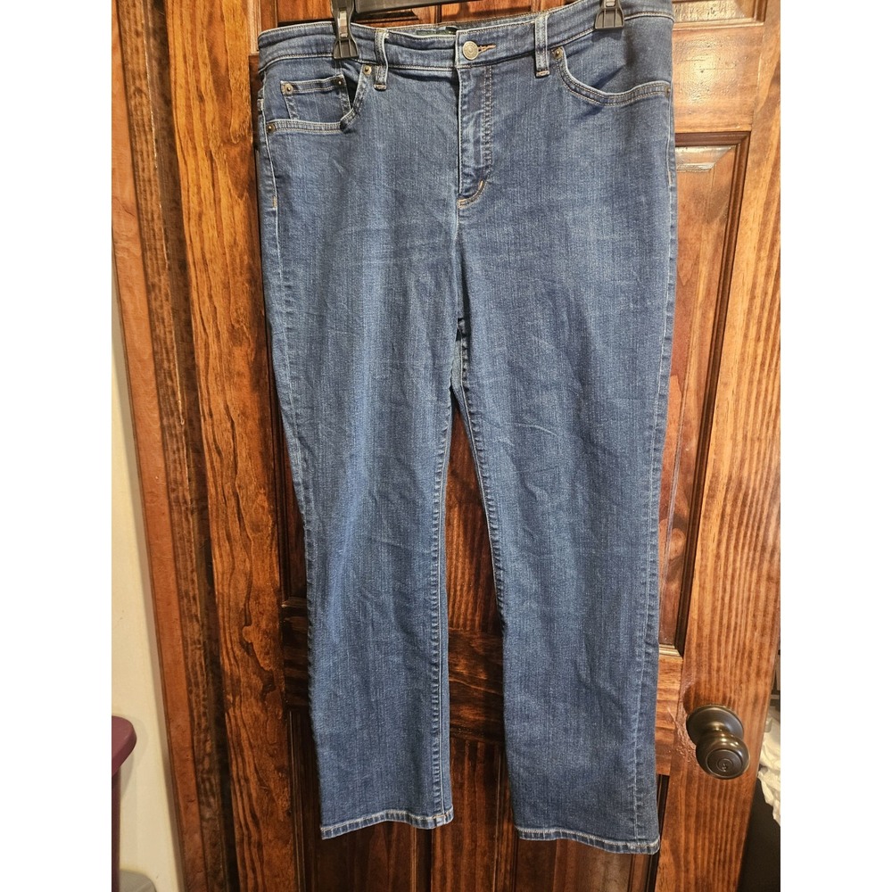 Ralph Lauren Jeans Co Women Blue Straight Leg Denim Jeans Size 12